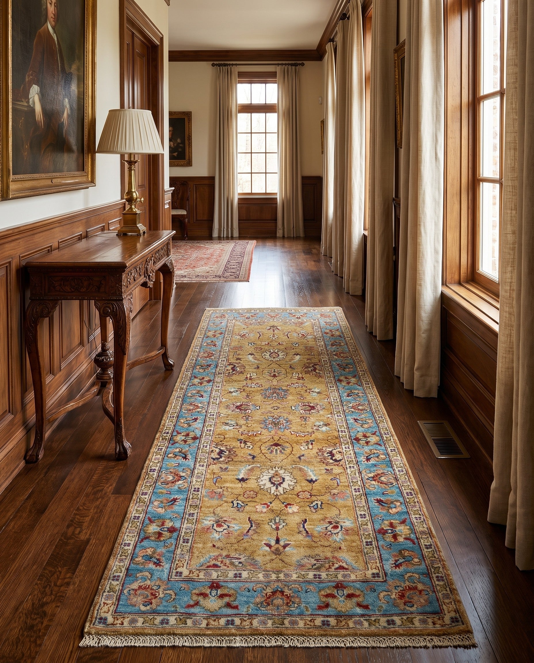 2' 7 x 6' 4 Hand Knotted Peshawar Ziegler Runner Rug