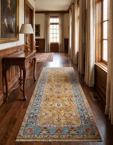 2' 7 x 6' 4 Hand Knotted Peshawar Ziegler Runner Rug