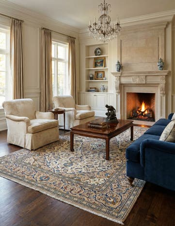 8' x 11' 9 Kashan Wool Rug