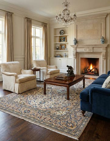 8' x 11' 9 Kashan Wool Rug