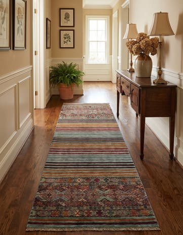2' 8 x 8' 5 Hand Knotted Kazak Runner Rug