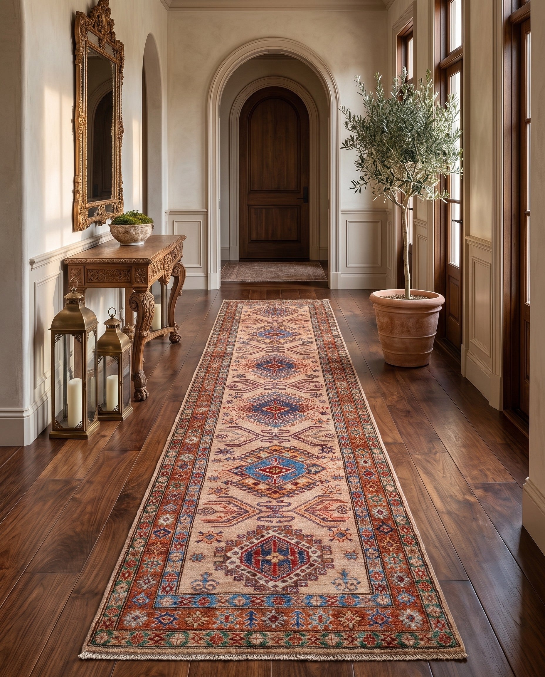 3' 4 x 13' 9 Hand Knotted Kazak Runner Rug
