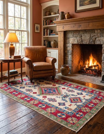 3' 10 x 6' 2 Hand Knotted Kazak Rug