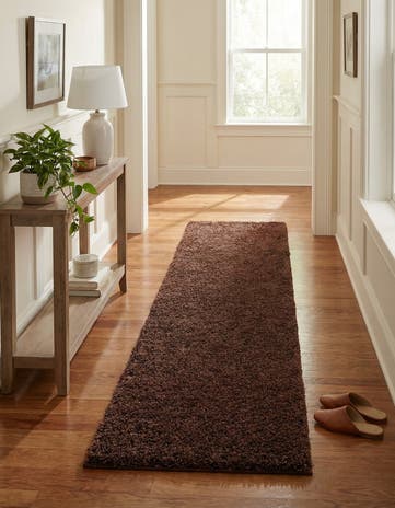 2' 7 x 12' Solid Shag Runner Rug