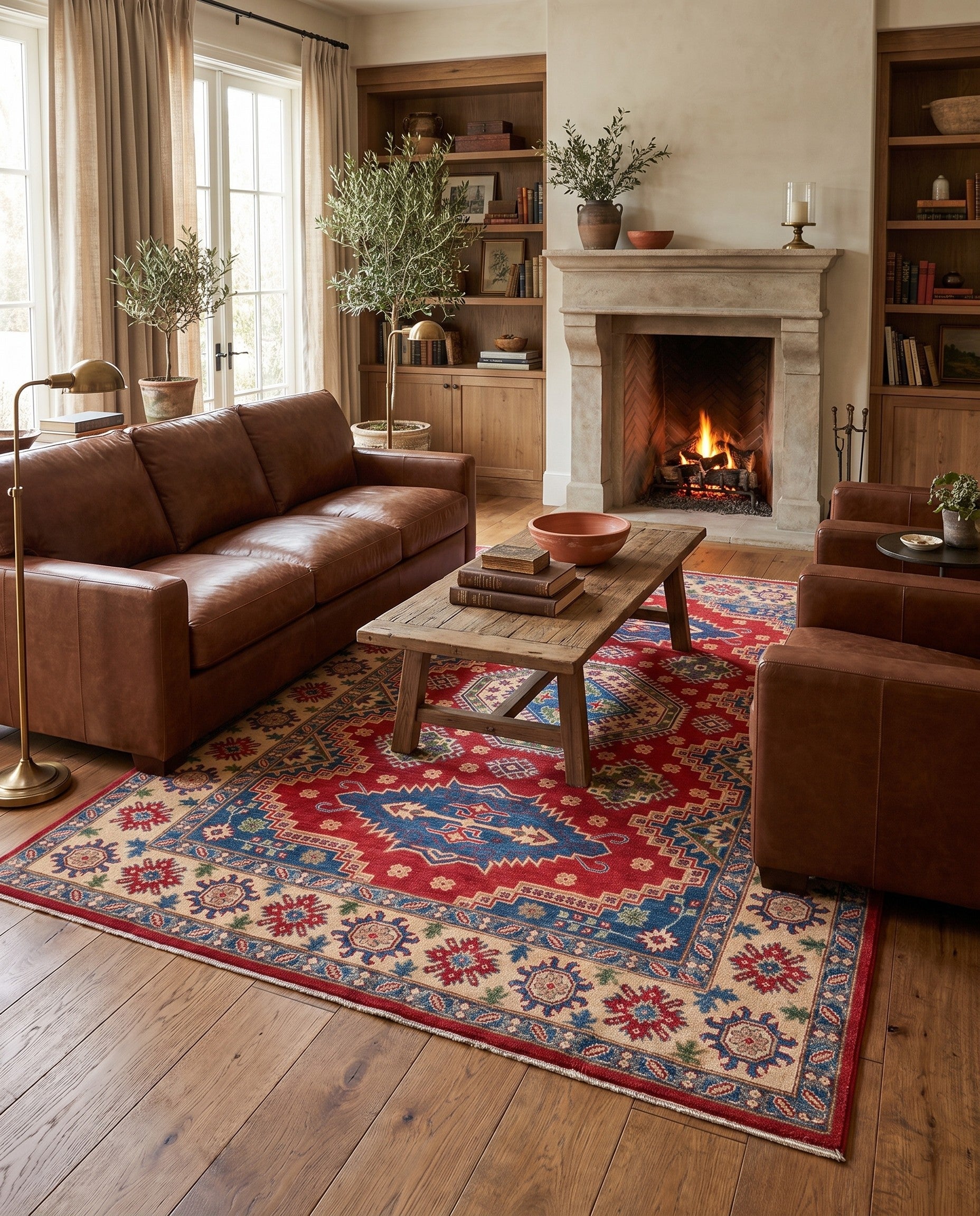 6' 10 x 9' 3 Hand Knotted Kazak Rug