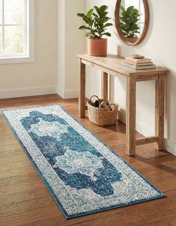 Navy Blue Amulet Runner Rug