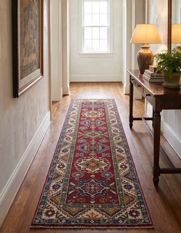 2' 7 x 10' Hand Knotted Kazak Runner Rug