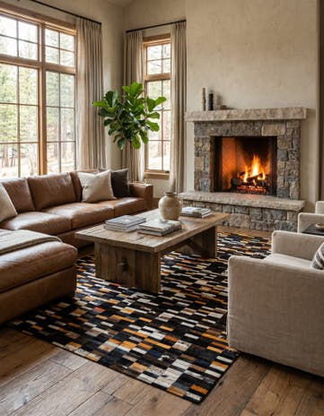 5' 3 x 7' 11 Cowhide - Patchwork Rug