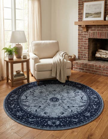 Blue Miranda Round Rug