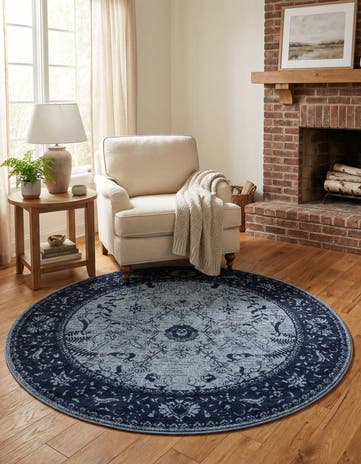 Blue Vista Round Rug