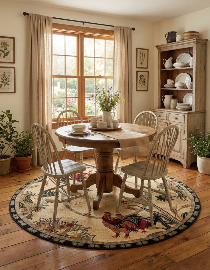 Detail image of 7' 10 x 7' 10 Pastoral Round Rug