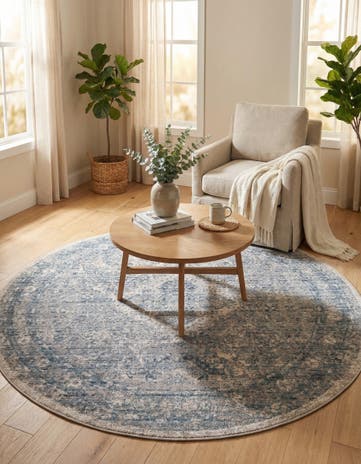Gray Noble Round Rug