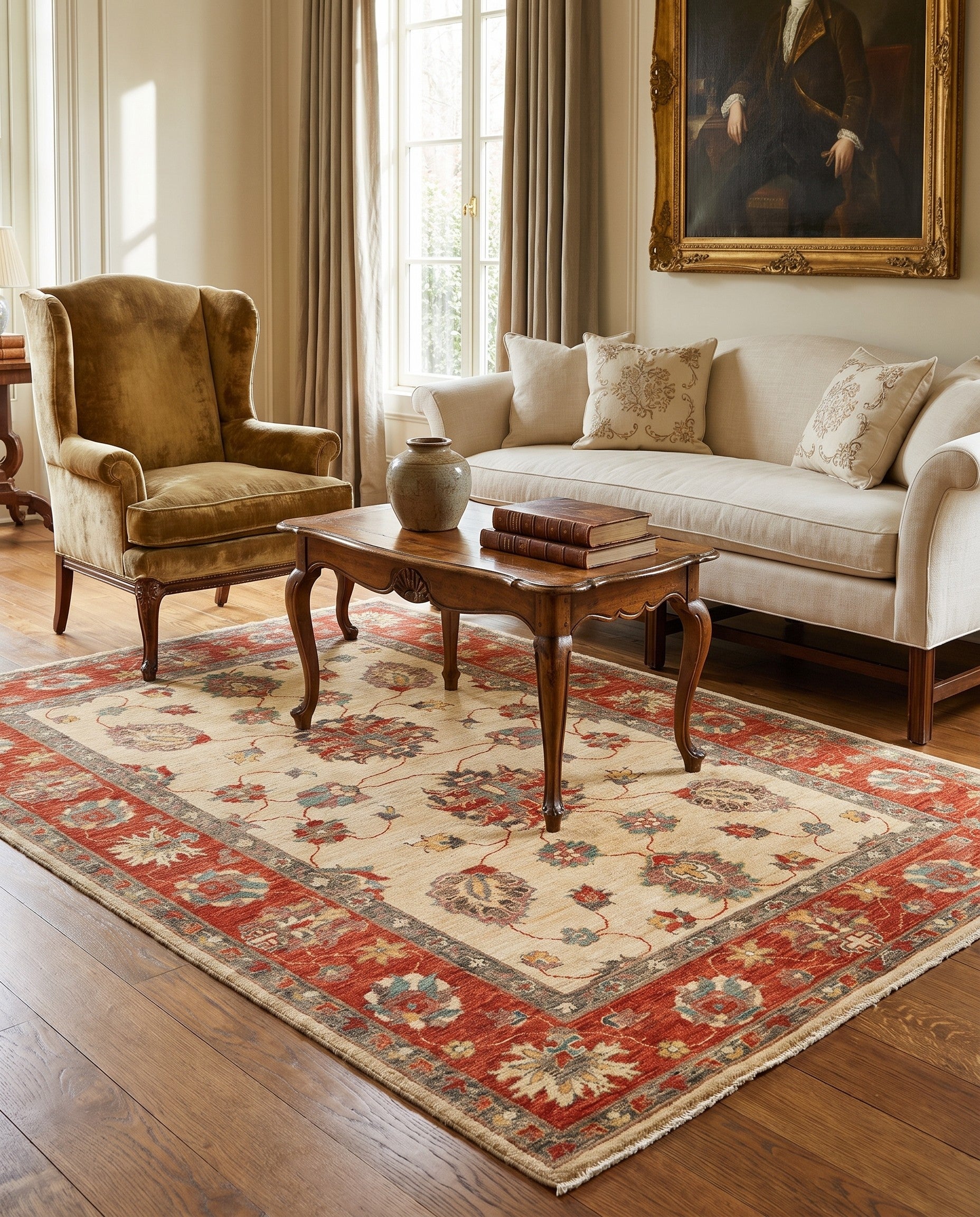 5' 1 x 6' 11 Hand Knotted Ziegler Rug