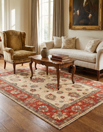 5' 1 x 6' 11 Hand Knotted Ziegler Rug