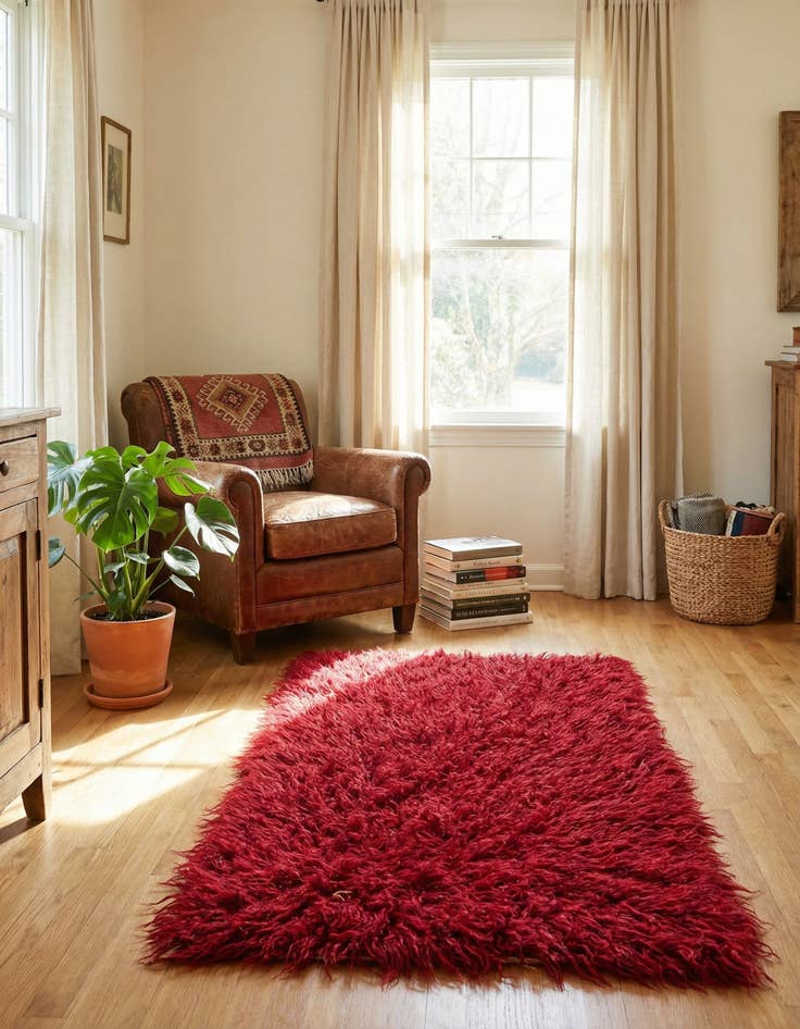 Detail image of 2' 2 x 4' 2 Hand Knotted Moroccan Wool Rug