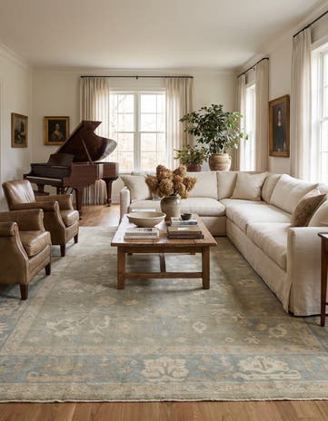 10' x 13' 8 Hand Knotted Oushak Wool Rug