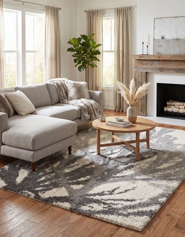 Ivory and Gray Soft Touch Shag Rug