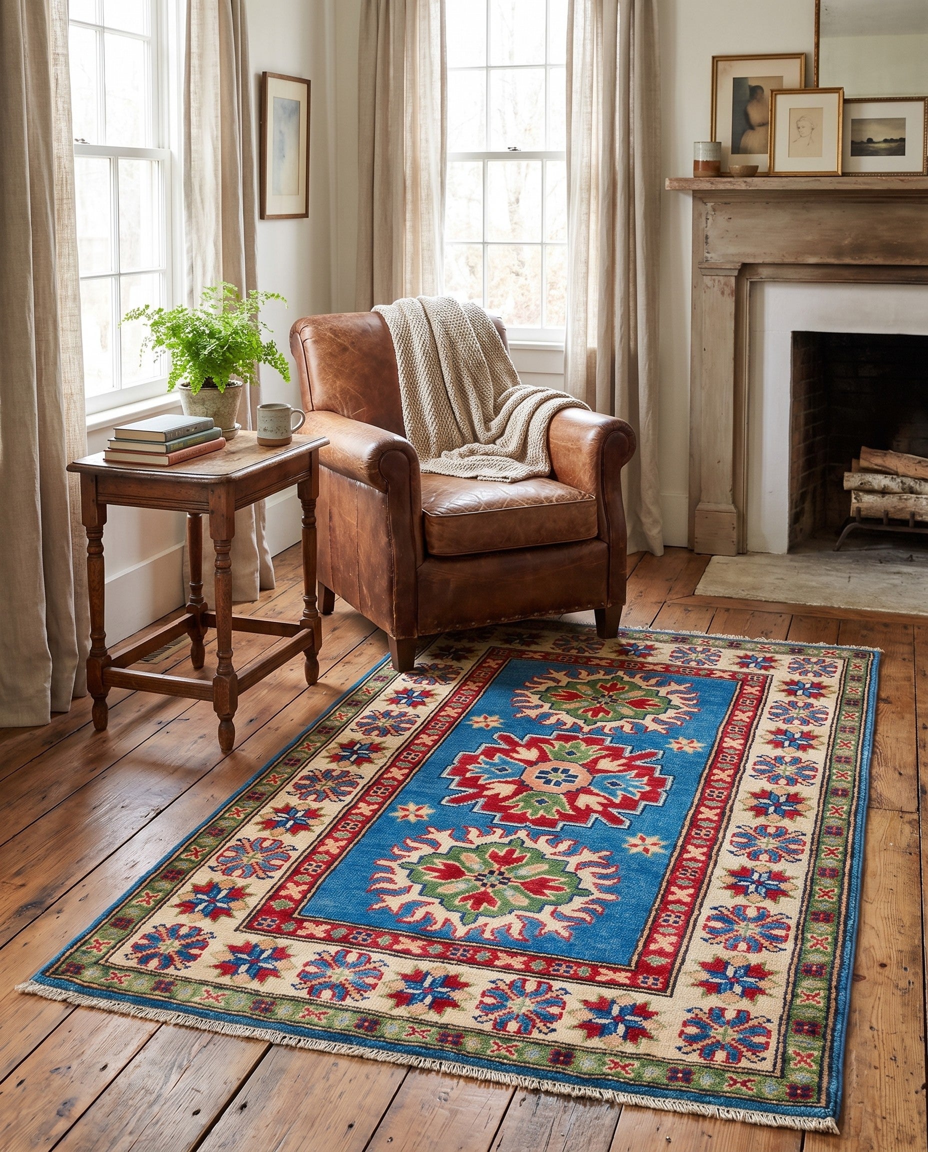 2' 7 x 4' 1 Hand Knotted Kazak Rug