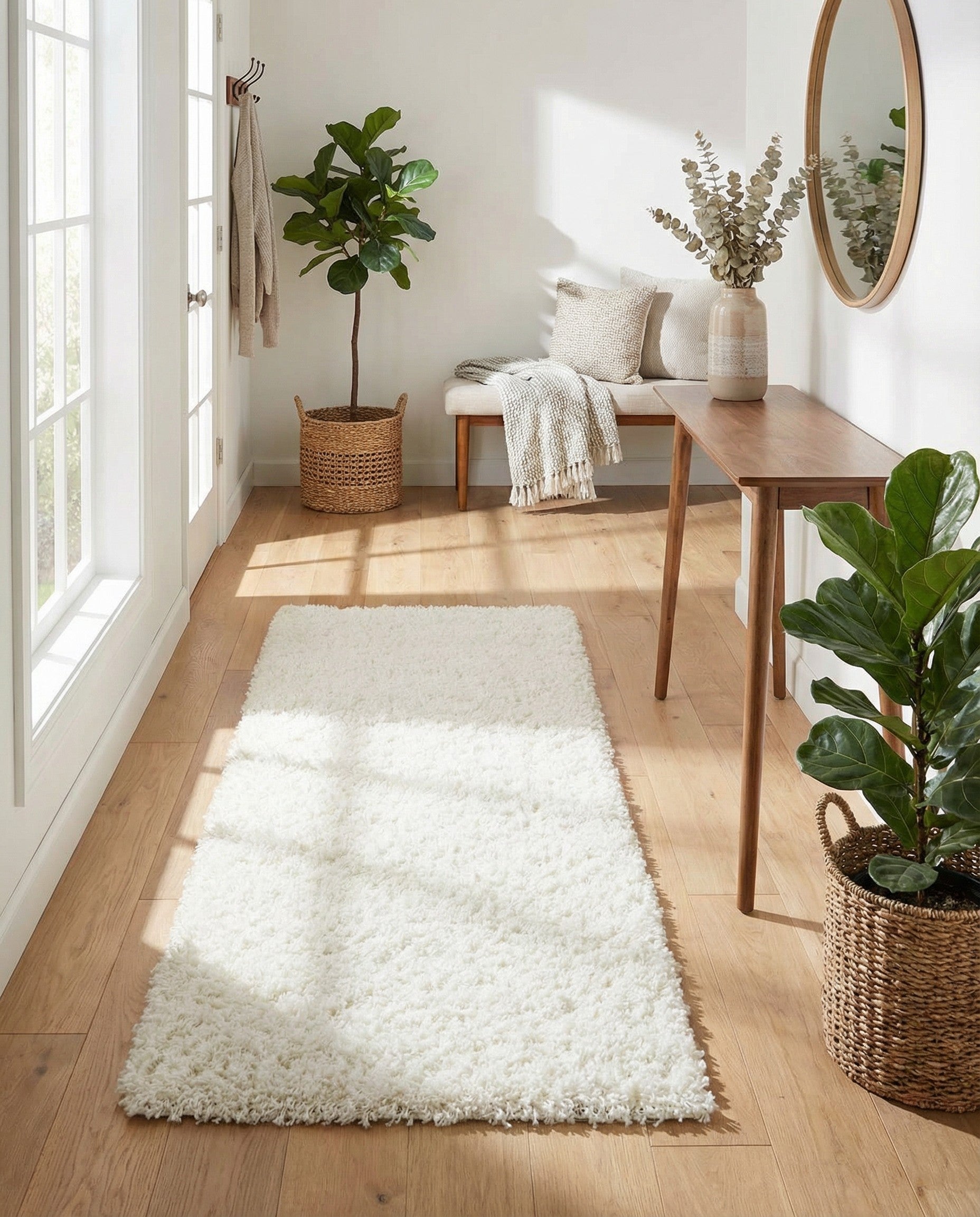 2' x 6' Solid Shag Runner Rug