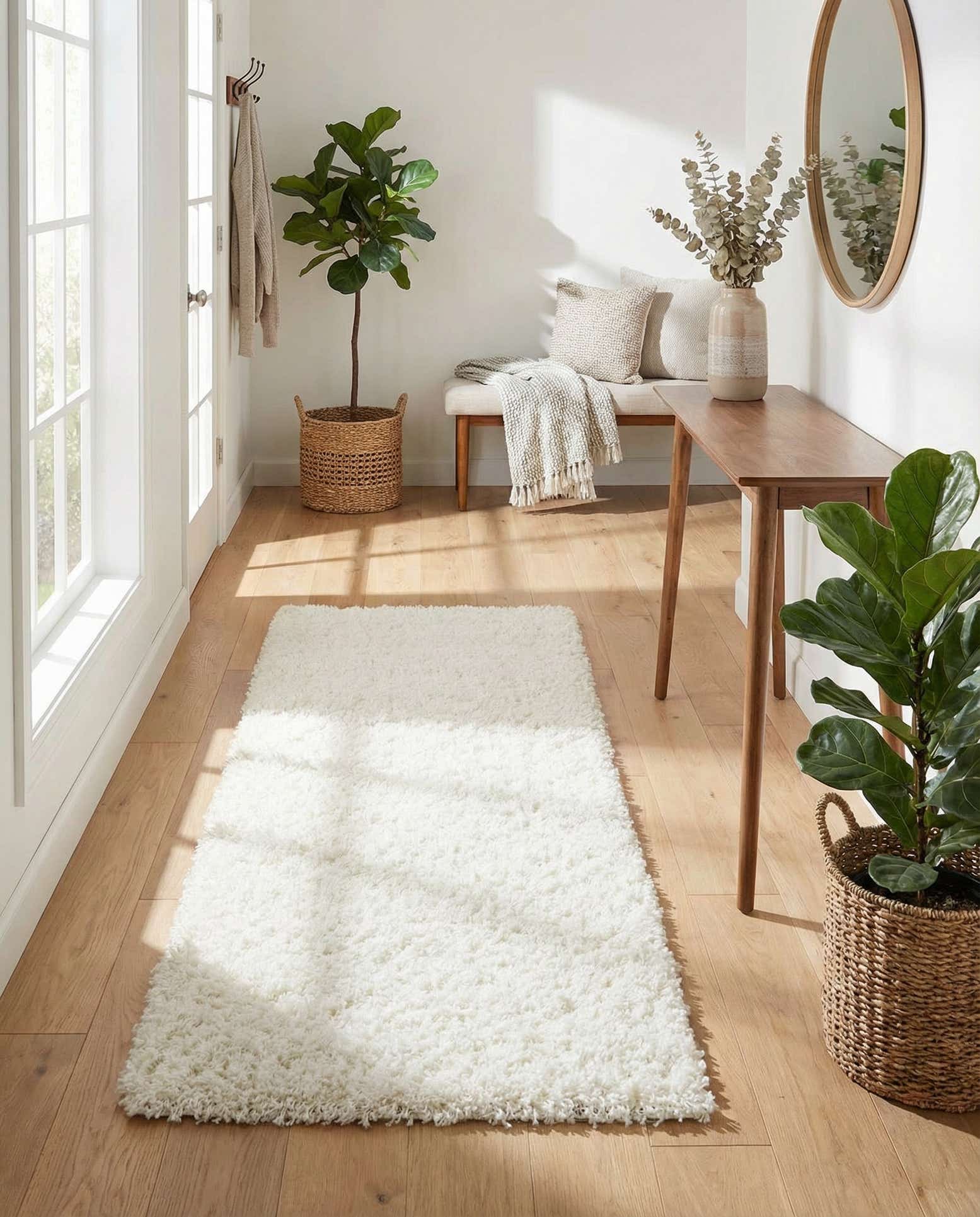 2' x 6' Solid Shag Runner Rug