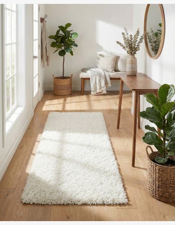 2' x 6' Solid Shag Runner Rug