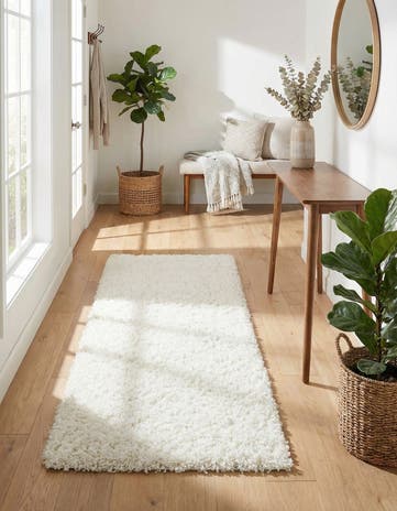 2' x 6' Solid Shag Runner Rug