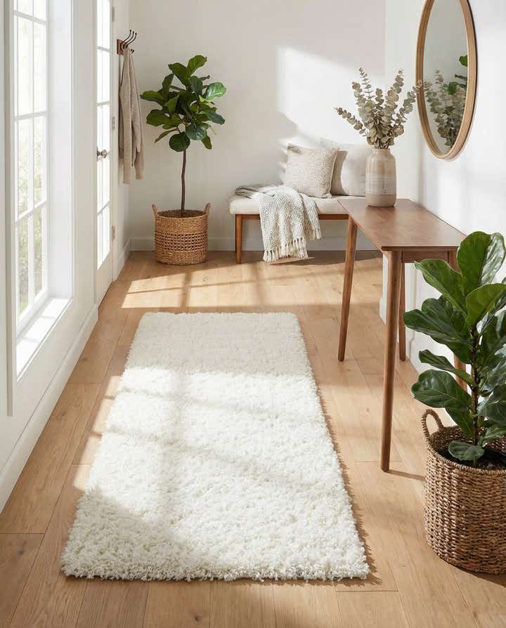 2' x 6' Solid Shag Runner Rug