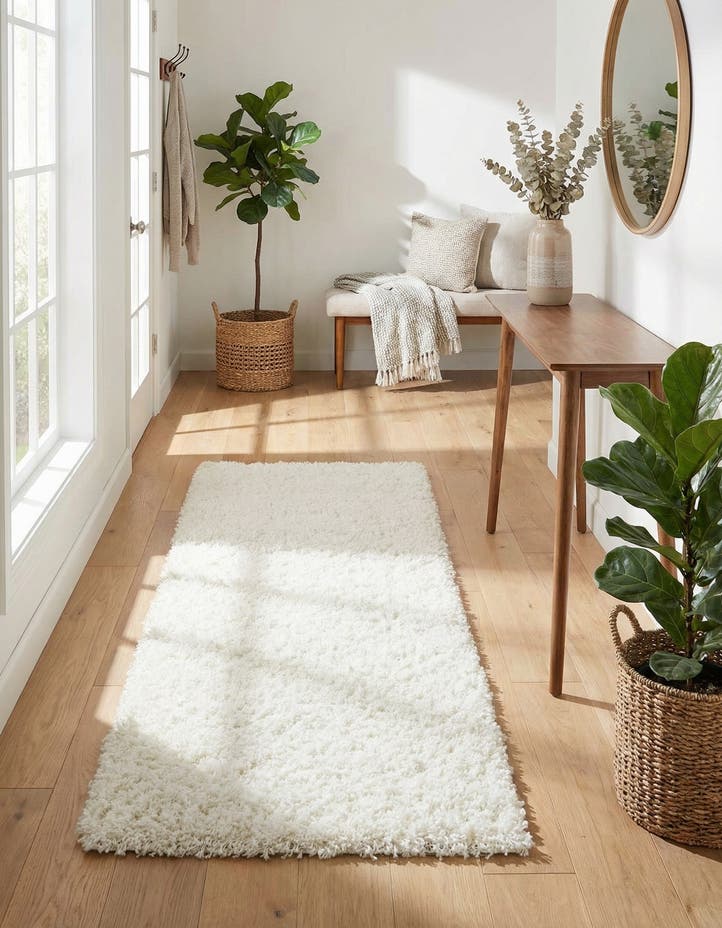 2' x 6' Solid Shag Runner Rug