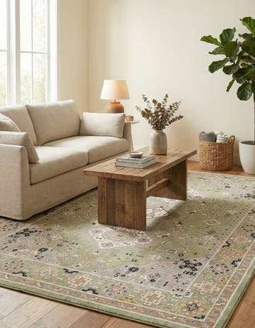 Light Green Kamala Washable Rug