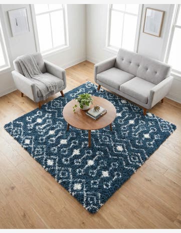 6' x 6' Moroccan Trellis Shag Square Rug