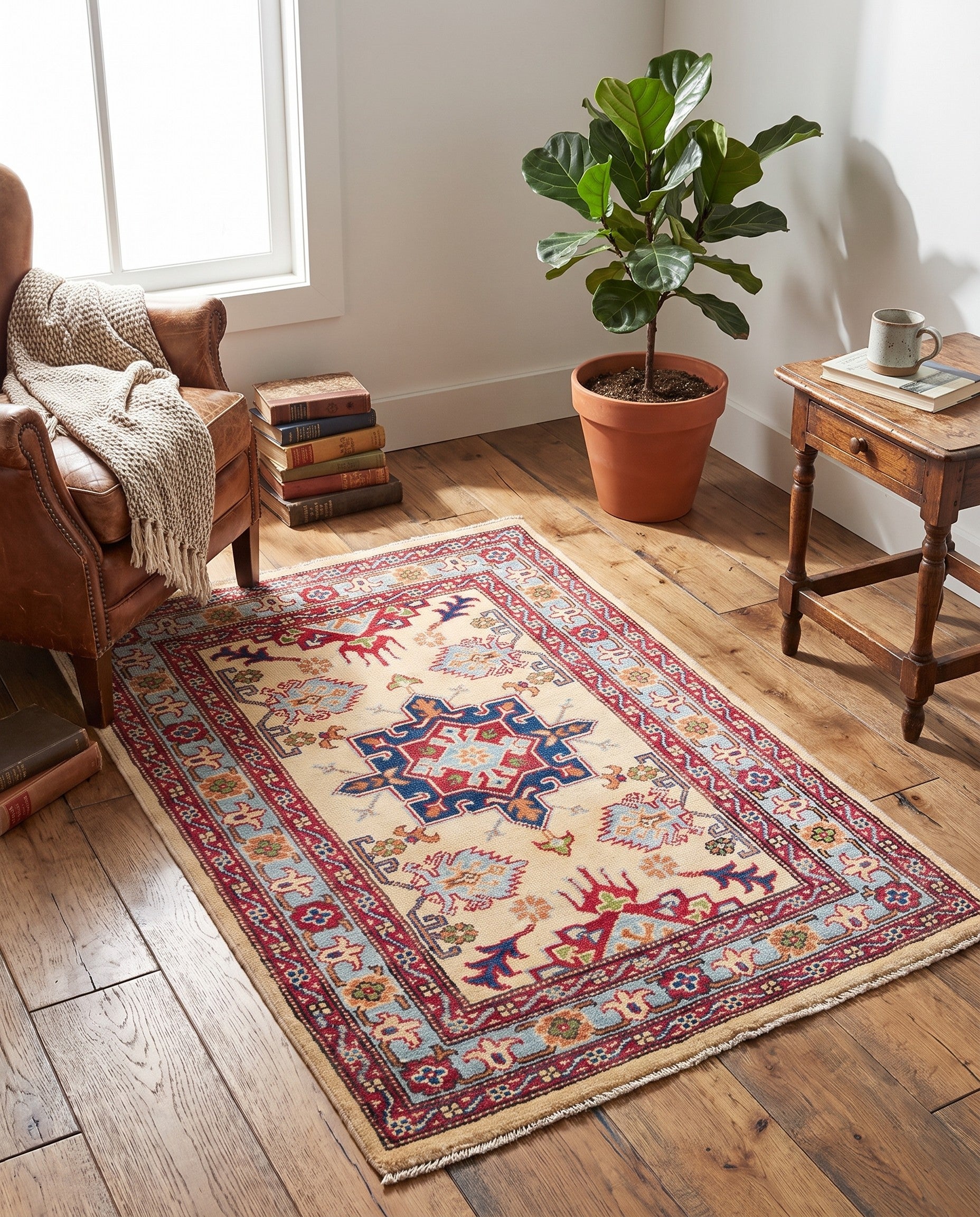 2' 9 x 4' 2 Hand Knotted Kazak Rug