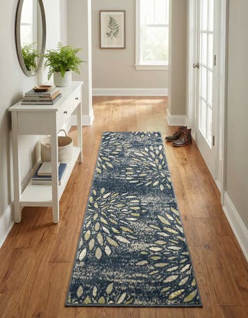 Navy Blue Charleston Runner Rug