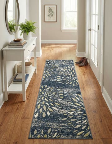 Navy Blue Charleston Runner Rug