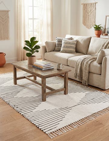 5' 1 x 8' Hand Woven Chindi Cotton Rug
