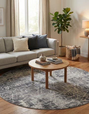 Dark Gray Monte Carlo Round Rug