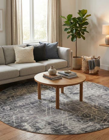 Dark Gray Monte Carlo Round Rug