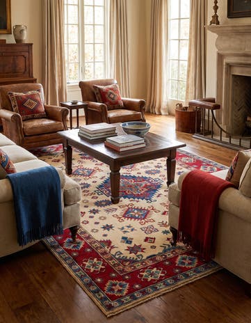 4' 10 x 6' 7 Hand Knotted Kazak Rug