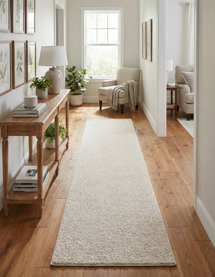 Detail image of 2' 7 x 10' Solid Frieze Runner Rug