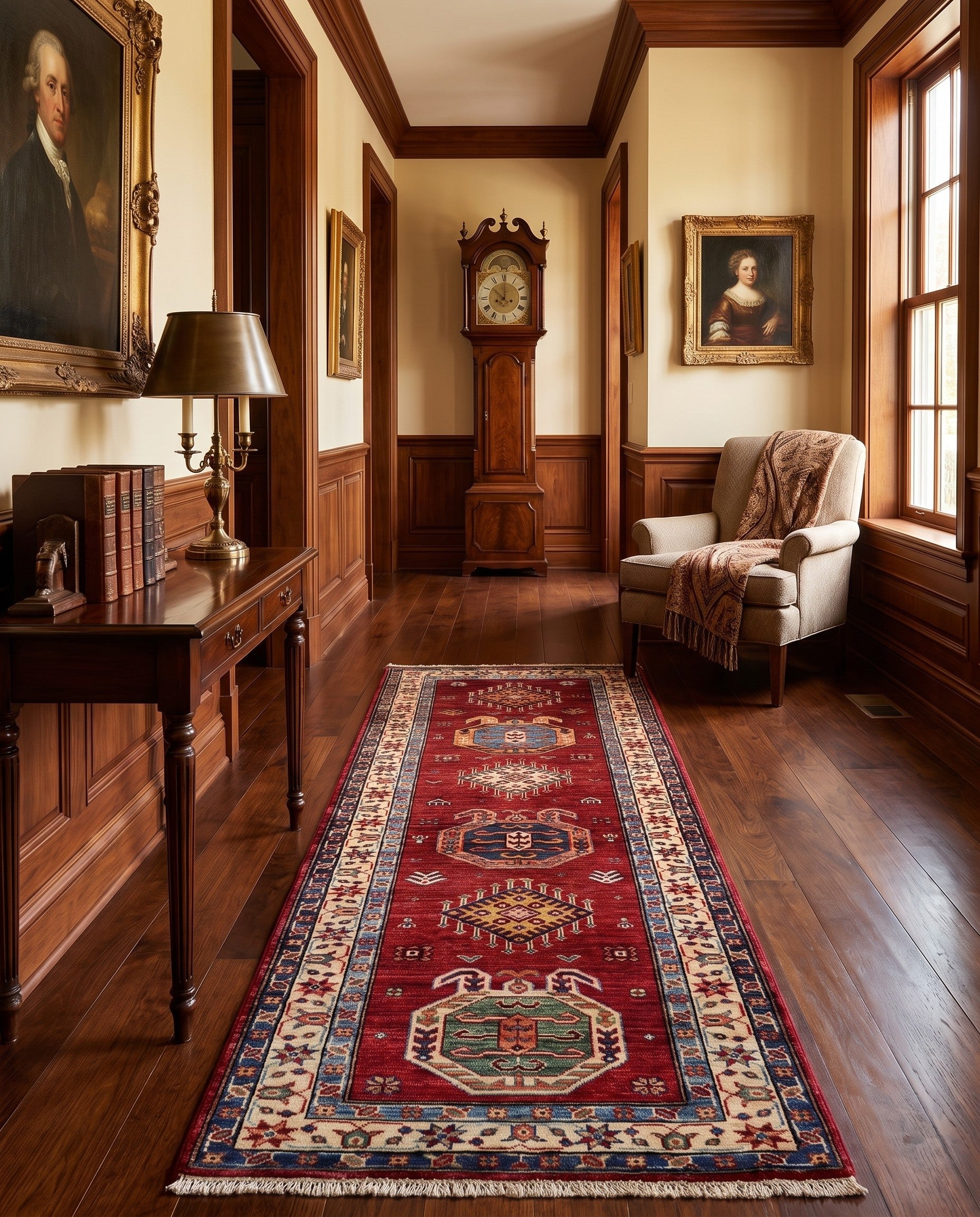 2' 6 x 6' 9 Hand Knotted Kazak Runner Rug