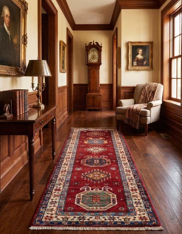 2' 6 x 6' 9 Hand Knotted Kazak Runner Rug