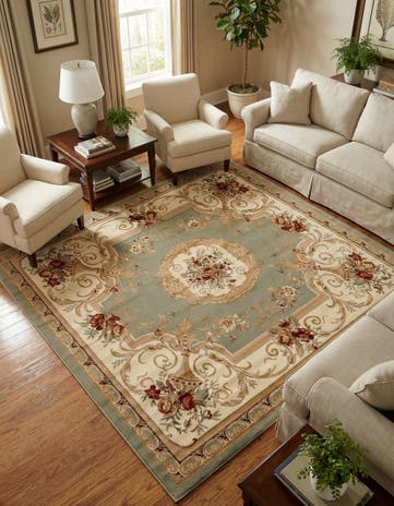 Green Chateau Square Rug