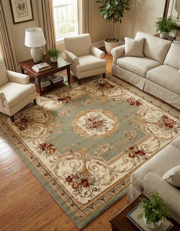 Green Chateau Square Rug