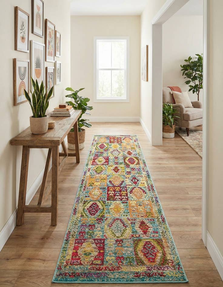 Detail image of 2' 2 x 6' 9 Washable Mesa Runner Rug