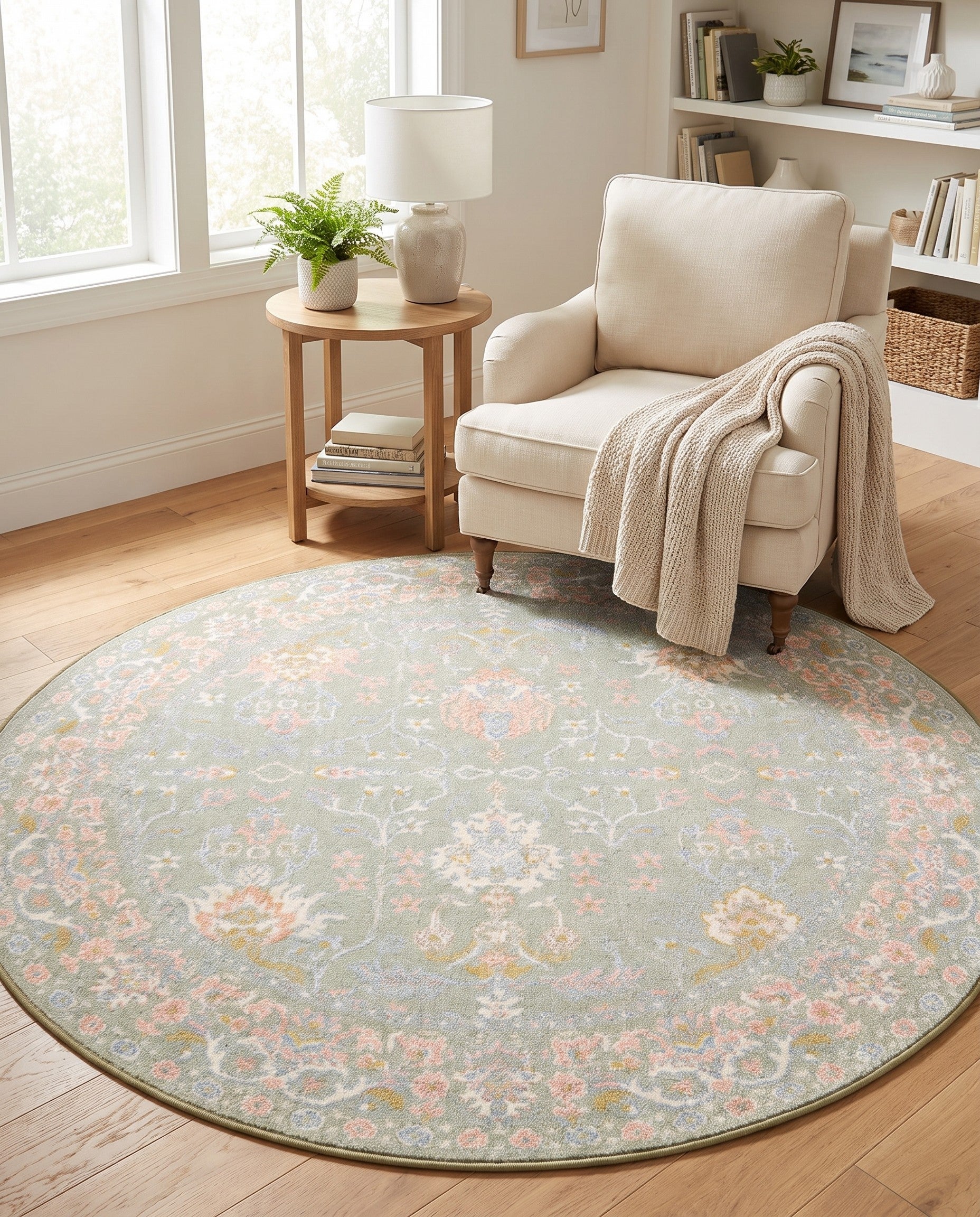 5' 3 x 5' 3 Kamala Washable Round Rug