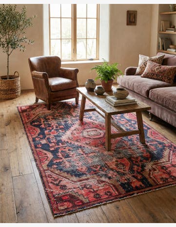 4' 1 x 5' 10 Hand Knotted Ultra Vintage Persian Wool Rug