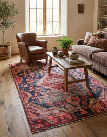 4' 1 x 5' 10 Hand Knotted Ultra Vintage Persian Wool Rug