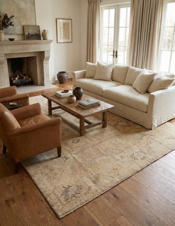 8' 1 x 9' 8 Hand Knotted Oushak Wool Rug