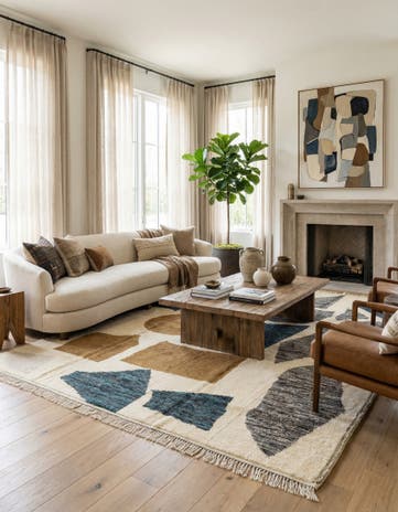 10' 5 x 14' 1 Hand Knotted Moroccan Wool Rug