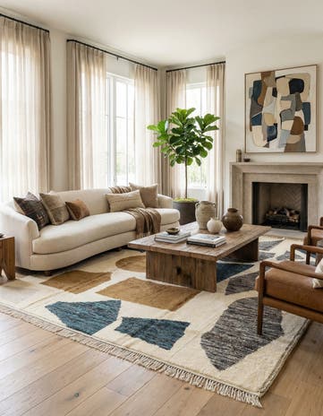 10' 5 x 14' 1 Hand Knotted Moroccan Wool Rug