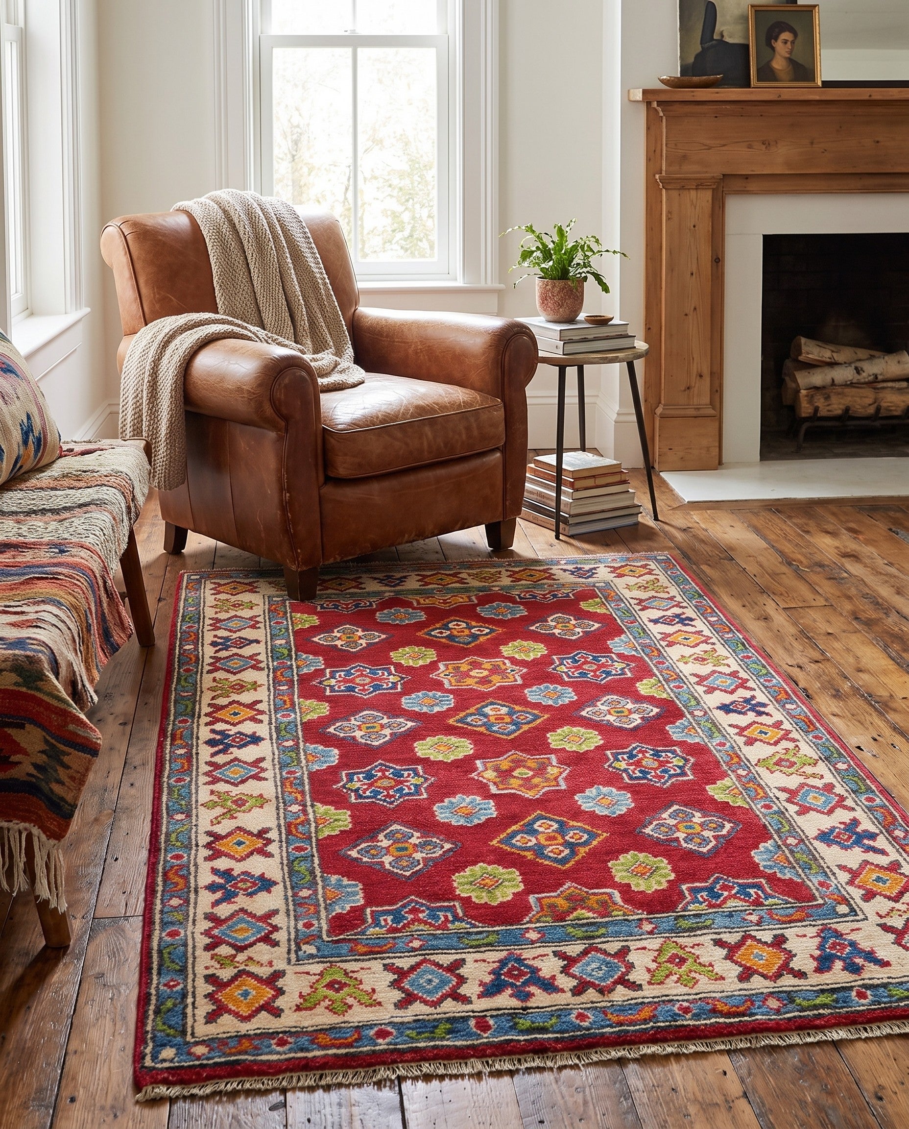 2' 7 x 4' 4 Hand Knotted Kazak Rug